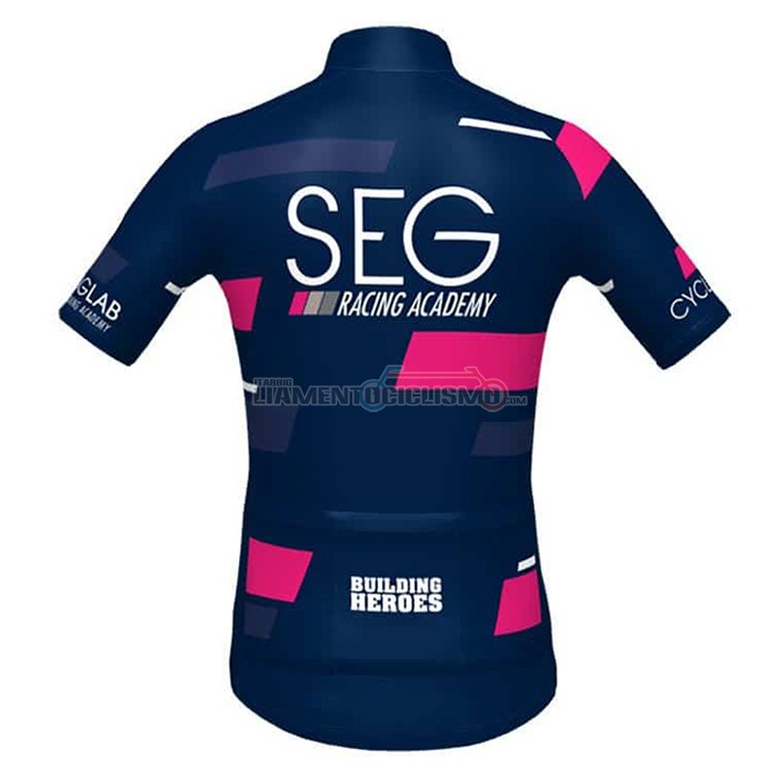 Abbigliamento Ciclismo SEG Racing Academy Manica Corta 2021 Spento Blu Fuxia